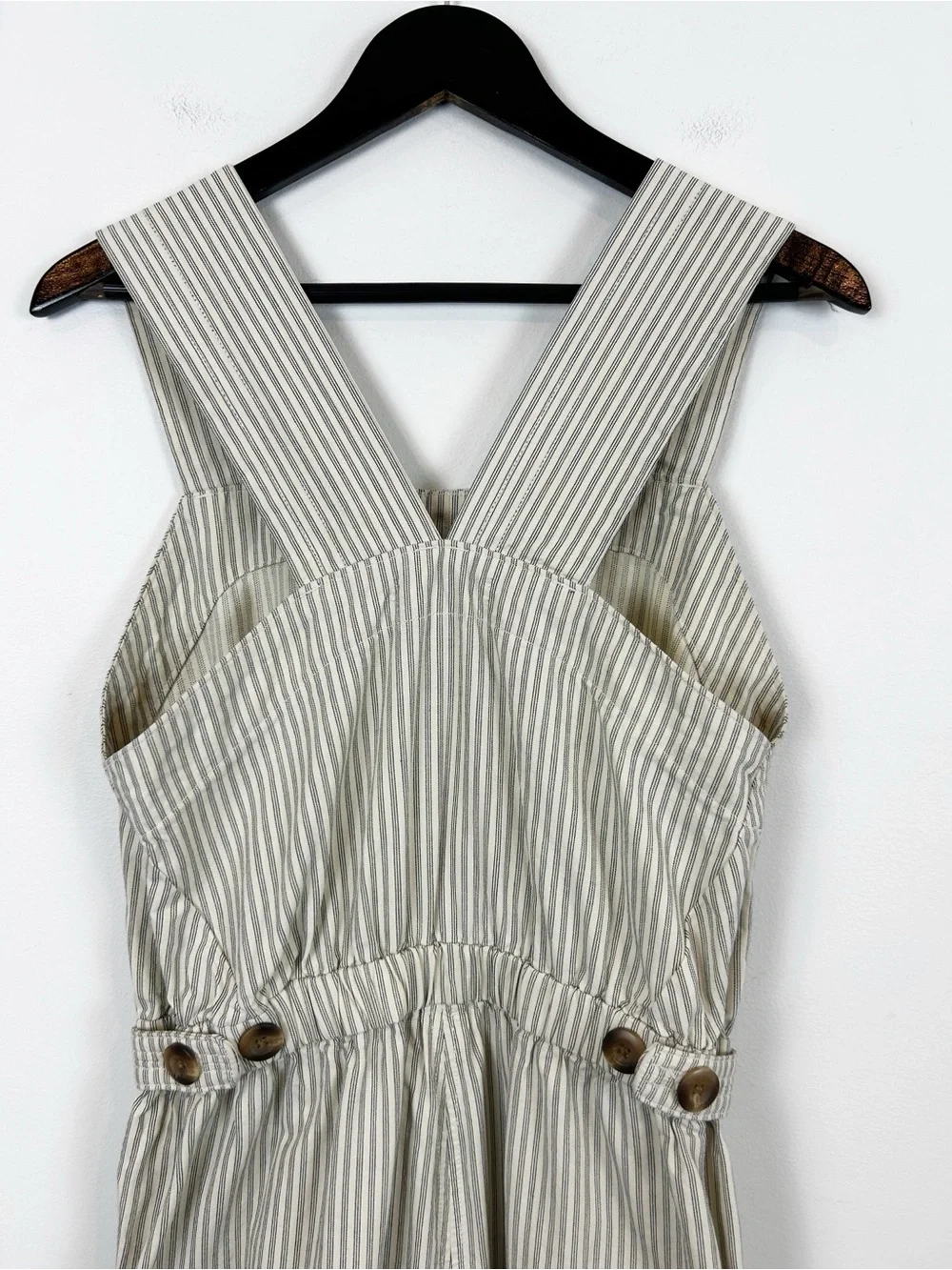 Everlane Fatigue Apron Jumpsuit Size 4 Cream / Grey
